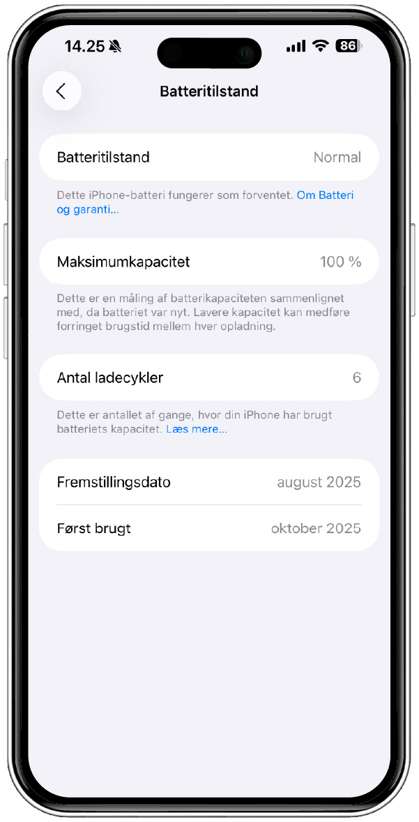 iPhone batterivarning